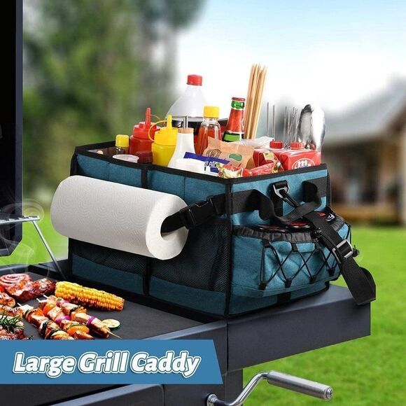 Paper Towel Caddy Grill BBQ Holder, Picnic Organizer Utensil Caddy Condiment‎ - Picture 2 of 7